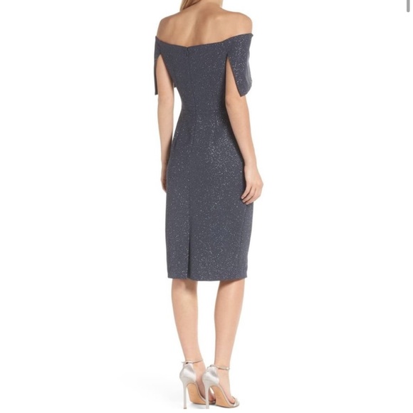 Vince Camuto Sparkle Off the Shoulder Sheath Dress - Picture 2 of 6
